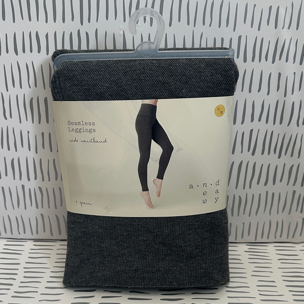 A New Day Gray Seamless Leggings with wide waistband S/M